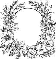 à moda folhagem floral vetor ícone delicado pétalas decorativo quadro, Armação logotipo
