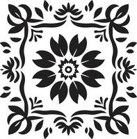 elegante padrões Preto floral vetor logotipo flor mosaicos geométrico emblema