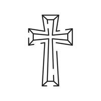 cristandade linha ícone. vetor religião relacionado ícones. Bíblia, Igreja e Cruz ou Jesus.