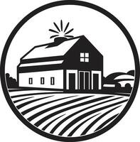 pastoral herdade símbolo agricultores casa vetor logotipo colheita oásis residência casa de fazenda vetor ícone Projeto