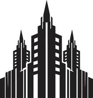 metropolitano paisagem urbana emblema vários andares vetor logotipo ícone centro da cidade torre silhueta vários andares paisagem urbana vetor ícone