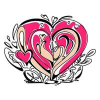 rede amigáveis plano ilustração dia dos namorados amor cartão, perfeito para expressando afeição dentro moderno estilo vetor