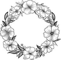 elegante videiras Preto floral quadro, Armação Projeto encantador flores vetor logotipo dentro Preto