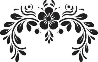 floral simetria dentro Preto vetor logotipo tesselado floresce geométrico floral Projeto
