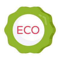 ícone de download premium do rótulo ecológico vetor