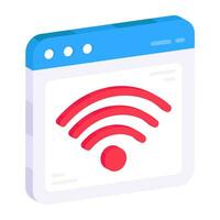 uma plano Projeto ícone do Wi-fi sinais vetor