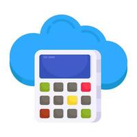 um design de ícone da calculadora em nuvem vetor