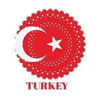 bandeira da Turquia com elegante conceito de ornamento de medalha vetor