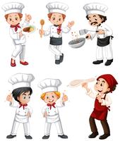 Seis diferentes chef e padeiros