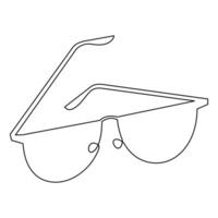 oculos de sol esboço vetor ilustração do frente Visão Óculos contínuo solteiro linha arte desenhando