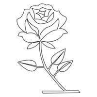 contínuo rosa flor 1 linha mão desenhar esboço e esboço vetor ilustração do minimalista