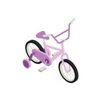 composição isométrica de bicicletas para meninas vetor