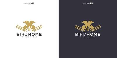pássaro casa logotipo Projeto ícone vetor silhueta ilustração