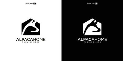 alpaca casa logotipo Projeto ilustração vetor