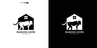 criativo, único e moderno macaco casa logotipo vetor Projeto