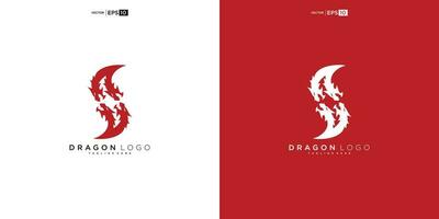 Dragão silhueta logotipo Projeto. Dragão vetor ilustração