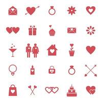 conjunto do plano ícones para namorados dia ou Casamento Projeto vetor