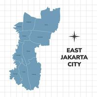 leste Jacarta cidade mapa ilustração. mapa do cidades dentro Indonésia vetor