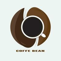 simples vetor vidro café feijão logotipo