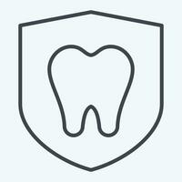 ícone dental proteção. relacionado para dental símbolo.linha estilo. simples Projeto editável. simples ilustração vetor