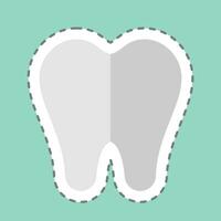 adesivo linha cortar dentista. relacionado para dental símbolo. simples Projeto editável. simples ilustração vetor