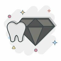 ícone dente joia. relacionado para dental símbolo. quadrinho estilo. simples Projeto editável. simples ilustração vetor