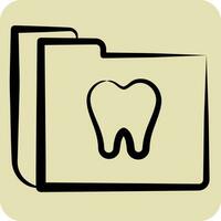 ícone dental registros. relacionado para dental símbolo. mão desenhado estilo. simples Projeto editável. simples ilustração vetor