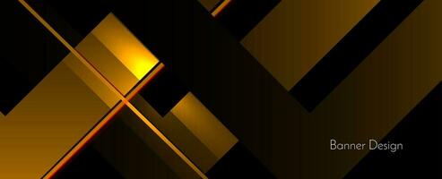 padrão geométrico abstrato ouro elegante bandeira moderna vetor