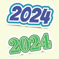 vetor 2024 adesivo conjunto coleção