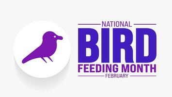 fevereiro é nacional pássaro alimentando mês fundo modelo. feriado conceito. fundo, bandeira, cartaz, cartão, e poster Projeto modelo. vetor