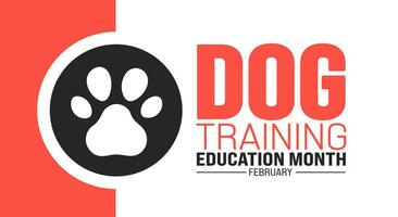 fevereiro é cachorro Treinamento Educação mês fundo modelo. feriado conceito. fundo, bandeira, cartaz, cartão, e poster Projeto modelo. vetor