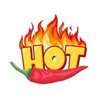 quente fogo com quente Pimenta ilustração vetor