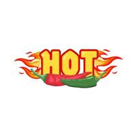 quente fogo com quente Pimenta ilustração vetor