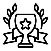 troféu ouro ícone ou logotipo ilustração esboço Preto estilo vetor