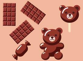 chocolate urso, urso, chocolate vetor, chocolate padrão, chocolate, modelo, pano de fundo, cardápio, saudável, cacau, elemento, sabor, cafeteria, cremoso, criativo, açúcar, gourmet, decorativo, estilo, energia, Patt vetor