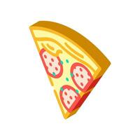pizza fatia italiano cozinha isométrico ícone vetor ilustração