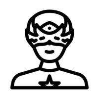 herói mascarar face linha ícone vetor ilustração