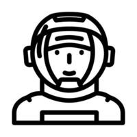 astronauta mascarar face linha ícone vetor ilustração