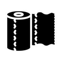 higiene lista papel toalha glifo ícone vetor ilustração