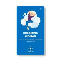 Sonhe sonhando mulher vetor