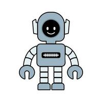 feliz engraçado desenho animado infantil robô linha ícones. máquina tecnologia ciborgue. futurista humanóide personagem mascote. Ciência robótico, andróide amigáveis personagem, robótico tecnologia vetor ilustração