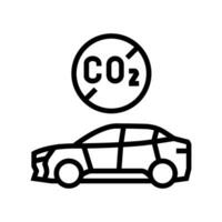 emissão livre carro carbono linha ícone vetor ilustração