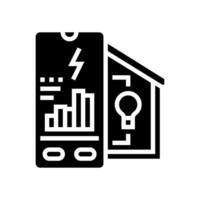 casa monitor energia conservação glifo ícone vetor ilustração