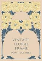 vintage decorativo floral quadro, Armação fundo vetor