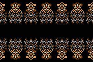 étnico geométrico tecido padronizar Cruz ponto.ikat bordado étnico oriental pixel padronizar Preto fundo. resumo,vetor,ilustração. textura,vestuário,quadro,decoração,motivos,seda papel de parede. vetor