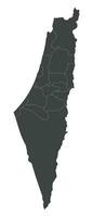 detalhado mapa do Palestina. Palestina mapa. cinzento silhueta. vetor ilustração