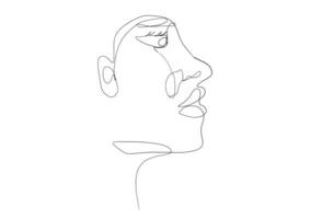 contínuo linha desenhando do face mulher.abstrato linha arte retrato, linha, contínua linha, desenho, vetor minimalismo estilo e esboço retrato conceito.