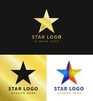 prata e ouro vetor gráfico, para companhia líder símbolo com Estrela forma. Estrela logotipo