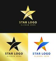 prata e ouro vetor gráfico, para companhia líder símbolo com Estrela forma. Estrela logotipo