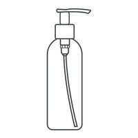 plástico bomba garrafa linha ícone. distribuidor garrafa para Cosmético produtos. esboço Cosmético recipiente. vetor ilustração